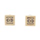 NEUF BOUCLES D'OREILLES CHANEL PUCES LOGO CC CARRE 2023 NEW SQUARE EARRINGS 650€