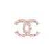 NEUF BROCHE CHANEL LOGO CC PERLES ET STRASS EN METAL DORE GOLD STEEL BROOCH 650€