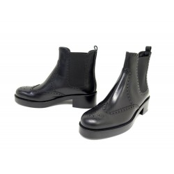 NEUF CHAUSSURES BOTTINES HERMES HILL H232039 CHELSEA 38 EN CUIR ANKLE BOOTS 960€