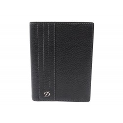 NEUF PORTEFEUILLE ST DUPONT PORTE CARTES CUIR GRAINE NOIR BLACK NEW WALLET 360€