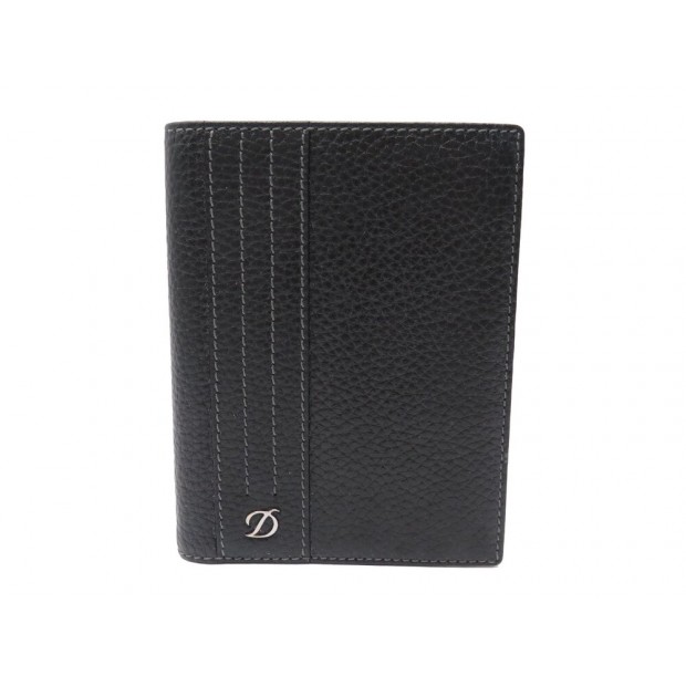 NEUF PORTEFEUILLE ST DUPONT PORTE CARTES CUIR GRAINE NOIR BLACK NEW WALLET 360€