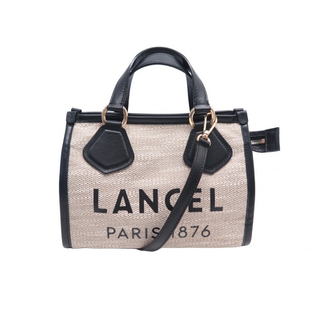 NEUF SAC A MAIN LANCEL SUMMER TOTE MINI A12006 TOILE & CUIR BANDOULIERE BAG 370€