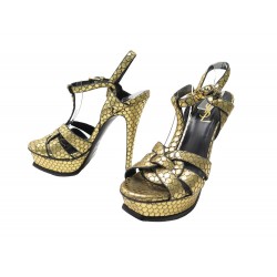 CHAUSSURES YVES SAINT LAURENT SANDALES TRIBUTE 366952 37.5 CUIR DORE SHOES 925€