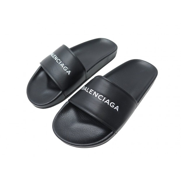 NEUF CHAUSSURES BALENCIAGA SANDALES POOL EN CAOUTCHOUC NOIR 39 NEW SHOES 325€