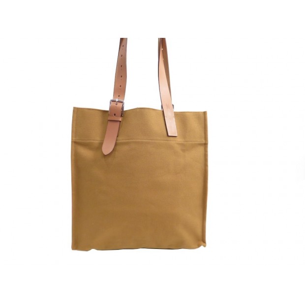 NEUF SAC MAIN HERMES ETRIVIERE CABAS EN TOILE JAUNE HAND BAG PURSE CANVAS 2400€