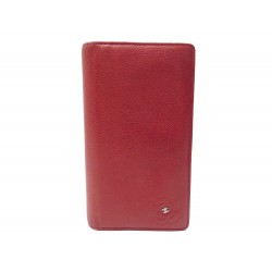 PORTEFEUILLE CHANEL CAMELIA LOGO CC CUIR GRAINE ROUGE LEATHER WALLET 1390€