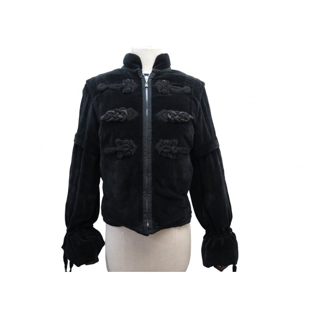 VESTE LOUIS VUITTON PASSEMENTERIE VELOURS GARNISSAGE EN PLUME S 36 JACKET 2200€