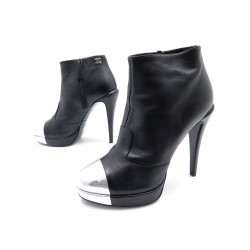 NEUF BOTTINES CHANEL 40 NOIR 