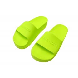 NEUF CHAUSSURES BALENCIAGA CHUNKY SLIDE 654315 40 MULES JAUNE FLUO SHOES 395€