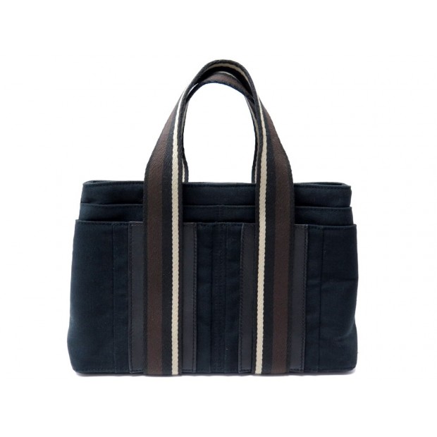 SAC A MAIN HERMES TROCA PM CABAS EN TOILE & CUIR TOTE NOIR TOTE HAND BAG 900€