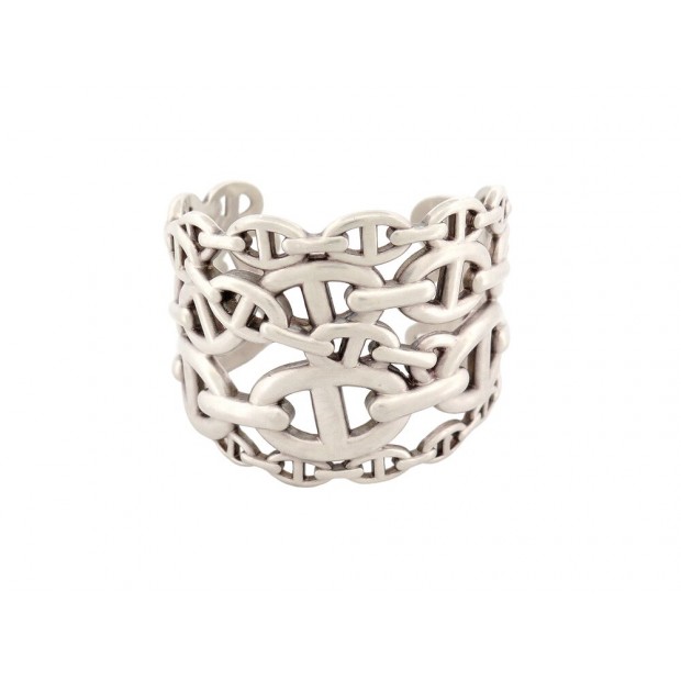 BRACELET HERMES CHAINE D'ANCRE ENCHAINEE TGM H109505B ARGENT 925 126.8GR 3100€