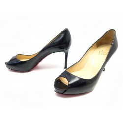 CHAUSSURES CHRISTIAN LOUBOUTIN YOUPI PEEP TOE 36.5 CUIR VERNI SHOES PUMPS 695€