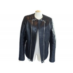 VESTE EN CUIR BALMAIN BIKER 52 NOIR 