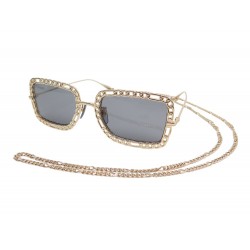 NEUF LUNETTES DE SOLEIL GUCCI RECTANGULAIRES A CHAINES GG1112S SUNGLASSES 420€