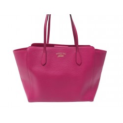 NEUF SAC A MAIN GUCCI SWING 354397 EN CUIR GRAINE FUSHIA FUSCHIA HAND BAG 1300€