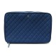 SAC POCHETTE CHANEL ORDINATEUR JERSEY MATELASSEE BLEU BLUE CANVAS COMPUTER CASE