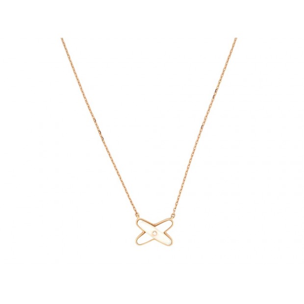 NEUF COLLIER CHAUMET JEUX DE LIENS 082930 36-40 DIAMANT NACRE OR ROSE 18K 1780€