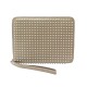 NEUF POCHETTE CHRISTIAN LOUBOUTIN IPAD SPIKE CUIR TAUPE LEATHER TABLET CASE