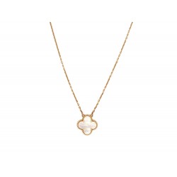 NEUF COLLIER VAN CLEEF & ARPELS PENDENTIF VINTAGE ALHAMBRA OR 18K NACRE 3050€