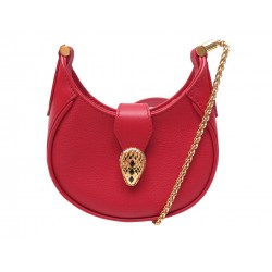 NEUF SAC A MAIN BULGARI SERPENTI ELLIPSE MINI BANDOULIERE CUIR ROUGE BAG 2600€