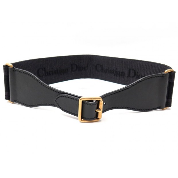 NEUF CEINTURE CHRISTIAN DIOR SIGNATURE LARGE B0001CBTE T80 TOILE CUIR BELT 1125€