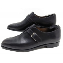 CHAUSSURES BERLUTI MOCASSINS A BOUCLE 10 44 EN CUIR NOIR SOULIERS SHOES 1530€