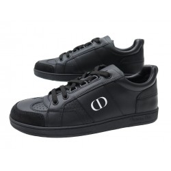 NEUF CHAUSSURES BASKETS CHRISTIAN DIOR D-BEE 38 CUIR NOIR SNEAKERS SHOE 900€