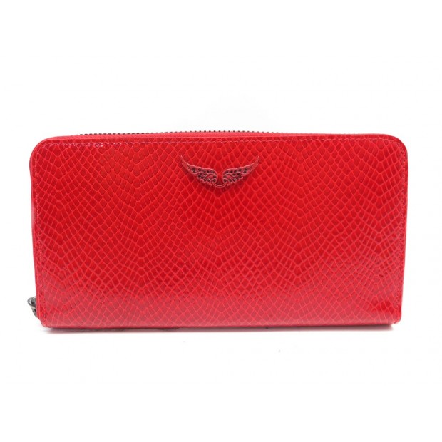 NEUF PORTEFEUILLE ZADIG & VOLTAIRE COMPAGNON GLOSSY WILD LWSG01177 WALLET 195€