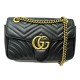 SAC A MAIN GUCCI GG MARMONT PM 443497 BANDOULIERE CUIR NOIR PURSE HAND BAG 2100€