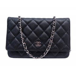 SAC A MAIN CHANEL WALLET ON CHAIN CUIR CAVIAR BANDOULIERE WOC HANDBAG 4100€