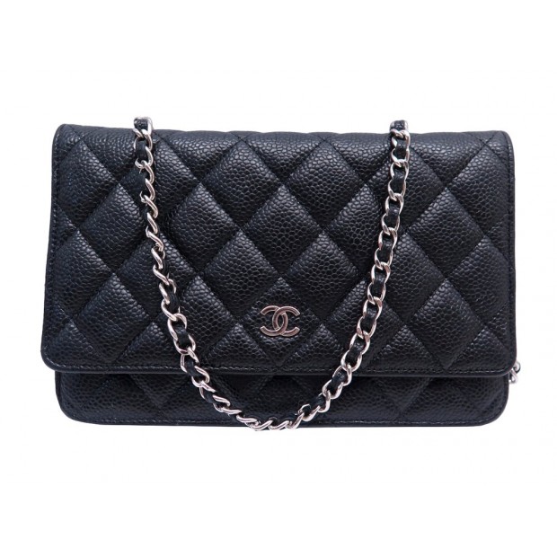 SAC A MAIN CHANEL WALLET ON CHAIN CUIR CAVIAR BANDOULIERE WOC HANDBAG 4100€