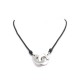 COLLIER DINH VAN MENOTTES R20 RAS DU COU CORDON NOIR ARGENT MASSIF 925 NECKLACE