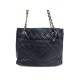 VINTAGE SAC A MAIN CHANEL SHOPPING EN CUIR MATELASSE NOIR HAND BAG PURSE 6000€