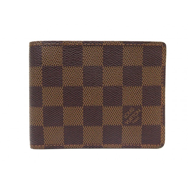 NEUF PORTEFEUILLE LOUIS VUITTON MULTIPLE TOILE DAMIER EBENE CANVAS WALLET 410€