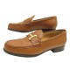 CHAUSSURES HERMES MOCASSINS A TALONS BOUCLE H 36 CUIR MARRON BROWN LOAFERS 950€