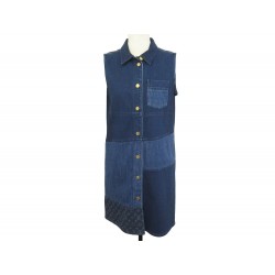 NEUF ROBE LOUIS VUITTON PATCHWORK MONOGRAM F5DR10DKH 42 L DENIM NEW DRESS 2900€