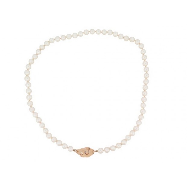 NEUF COLLIER DINH VAN MENOTTES R12 S652301 44 PERLES AKOYA OR 18K NECKLACE 5800€