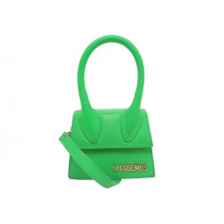 SAC A MAIN JACQUEMUS CHIQUITO MINI 213BA001 CUIR VERT BANDOULIERE PURSE BAG 550€