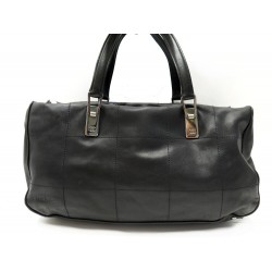 SAC A MAIN CHANEL BOWLING CHOCOLATE BAR CUIR NOIR LEATHER HAND BAG PURSE 6000€