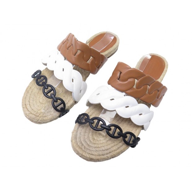 CHAUSSURES SANDALES HERMES ESPADRILLES GWEN H231132Z 39 SHOES MULES SANDALS 565€