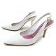 NEUF CHAUSSURES LOUIS VUITTON STRAWBERRY CUIR BLANC OPEN BACK PUMP 39.5 