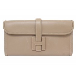 SAC A MAIN HERMES POCHETTE JIGE ELAN 29 CUIR SWIFT BEIGE HAND BAG CLUTCH 3300€