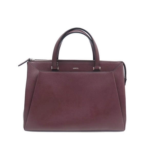 SAC A MAIN LANCEL LISON A02894 CUIR BORDEAUX BANDOULIERE HAND BAG PURSE 750€