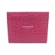 NEUF PORTE CARTES SAINT LAURENT 375946 EN CUIR FACON CROCO ROSE CARD HOLDER 275€