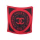 VINTAGE FOULARD CHANEL LOGO CC 31 RUE CAMBON EN SOIE ROUGE NOIR SILK SCARF 530€