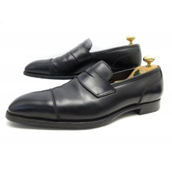 CHAUSSURES CROCKETT & JONES MOCASSINS SCOTNEY 9E 43 CUIR NOIR LOAFERS SHOES 835€