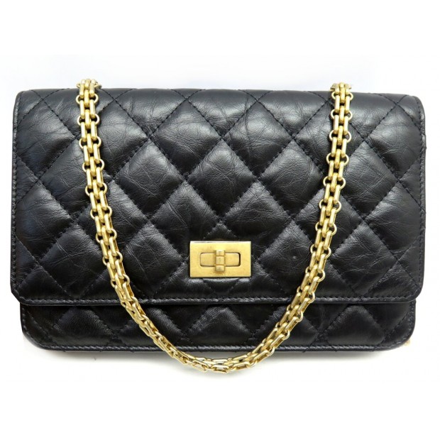 NEUF SAC A MAIN CHANEL WALLET ON CHAIN 2.55 EN CUIR EFFET VIEILLI HAND BAG 3800€