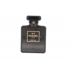 BROCHE CHANEL BOUTEILLE PARFUM NUMERO 5 EN RESINE NOIR BLACK RESIN BROOCH 800€