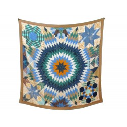 NEUF CHALE HERMES AMERICAN QUILTS H243844S CACHEMIRE ET SOIE BEIGE SHAWL 1180€