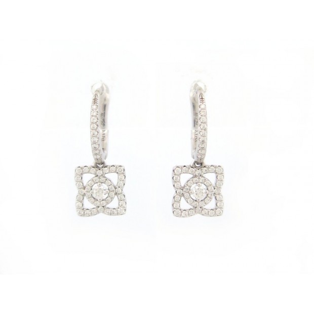 BOUCLES D'OREILLES DE BEERS DORMEUSES ENCHANTED LOTUS OR DIAMANTS EARRINGS 4325€